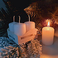 Свечи белые долгогорящие набор с 4х штук на 9 час, Декоративные свечи парафиновые топ