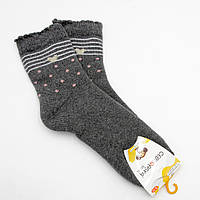 Зимние носки махровые турецкие, теплые носки для девочки 9-10 лет в горошек, носки з сердечком топ