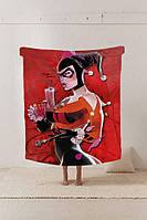 Плед Харли Квин комикс качественное покрывало с 3D рисунком размер 135х200