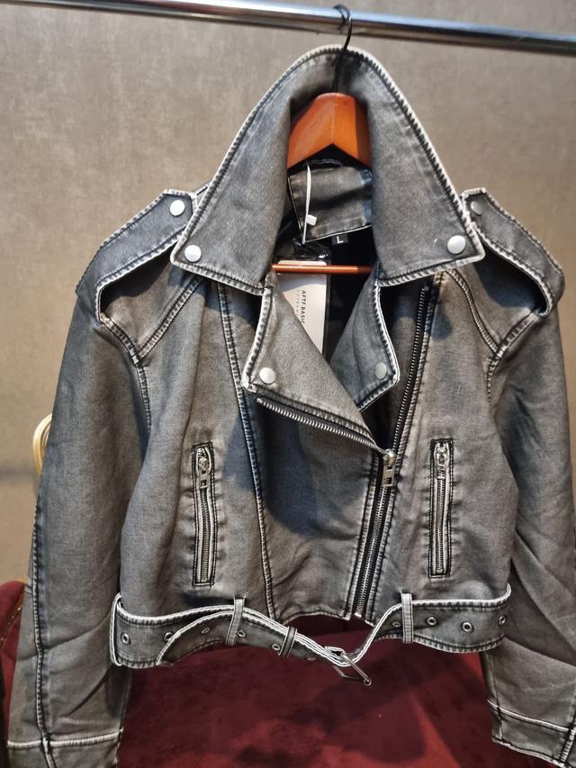 куртка косуха серая потертая короткая