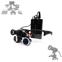 Бінокулярні збільшувальні окуляри, лупа 3.5x, 420 мм, з підсвіткою та АКБ 1800 мАг