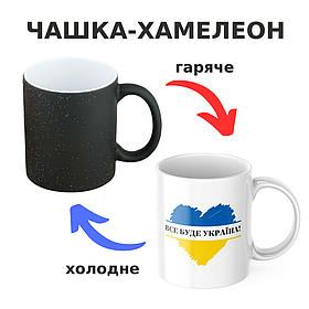 Чашка-хамелеон з принтом 330 мл Все буде Україна