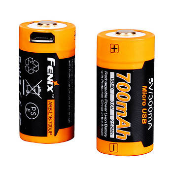 Акумулятор для ліхтаря Li-ion 16340 Fenix (700 mAh) ARB-L16-700UP