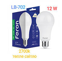 Світлодіодна лампа Feron LB-702 А60 230v 12w 2700K E27 (аналог 120w лампи розжарювання)
