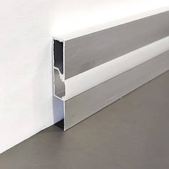 Комплект Biom профіль плінтус PLP-601 алюм. анод. (60x10 мм) + розсіювач матовий плоский PLP-601+ LM-UT