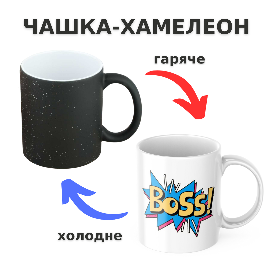 Чашка-хамелеон з принтом 330 мл Boss!