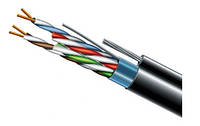 Cat. 5e F/UTP PE 4х2х24 AWG + S. M. трос (к)(72113) бухта 500м. Кабель витая пара ЗЗЦМ (FTP медь уличный с