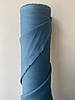 Темно-бірюзова лляна сорочково-платтєва тканина, 100% льон, колір 303, фото 3