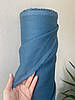 Темно-бірюзова лляна сорочково-платтєва тканина, 100% льон, колір 303, фото 4