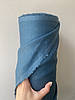 Темно-бірюзова лляна сорочково-платтєва тканина, 100% льон, колір 303, фото 6