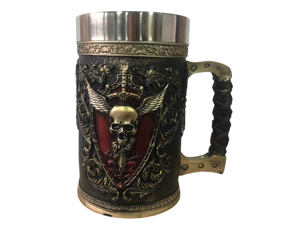 Кружка Чашка 3D Skull Mug Череп Пивний кухоль з Гербом Крилатого Черепа