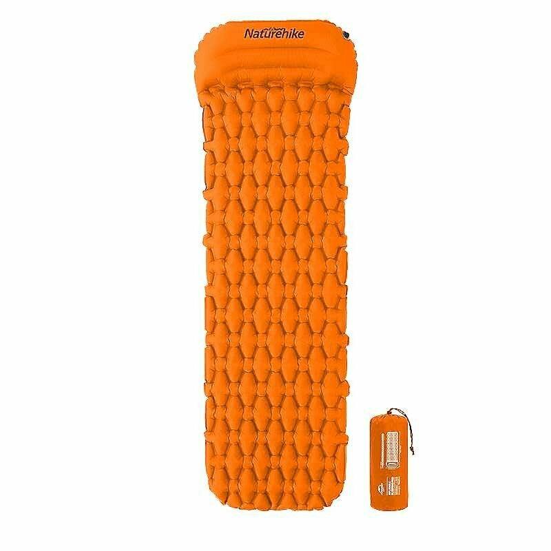 Килимок надувний з подушкою Naturehike FC-12 NH19Z012-P, 198*59*6,5, помаранчевий