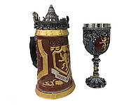 Подарочный Набор Кружка Game Of Thrones House Lannister Stein Игра Престолов Дом Ланнистеров и Winter Coming