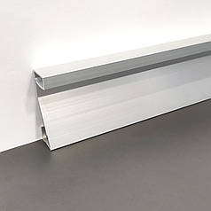 Комплект Biom профіль плінтус PLP-501 алюм. анод. (50x14,8 мм) + розсіювач матовий PLP-501+ LM-U