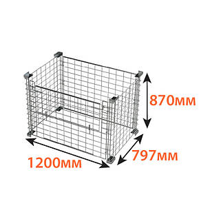 Контейнер палетний сітчастий оцинкований (870х797х1200мм) БЕЗ ПЕРЕГОРОДКИ ТМ "KOLCHUGA" (Кольчуга), фото 2