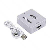 Конвертер MINI, VGA в HDMI, белый