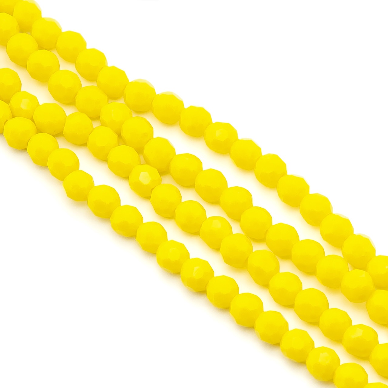 Намистини кришталь огранювання куля 6 мм Ø 1 мм +-50 см (+-95 шт.) Жовтий, фото 1