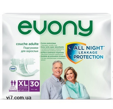 Підгузки для дорослих Evony 4 Extra Large 30 шт 9 крапель