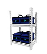 Стелаж металевий фарбований посилений (до 200 кг) для акумуляторів на 2 полиці (606х406х900 мм) ТМ "KOLCHUGA" (Кольчуга)