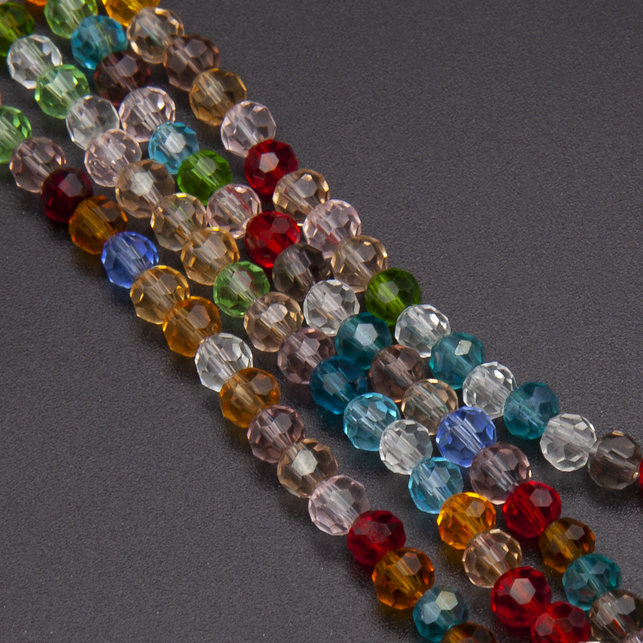 Намистини кришталь огранювання куля 4 мм Ø 0,8 мм +-37 см (+-95 шт.) Різні кольори, фото 1