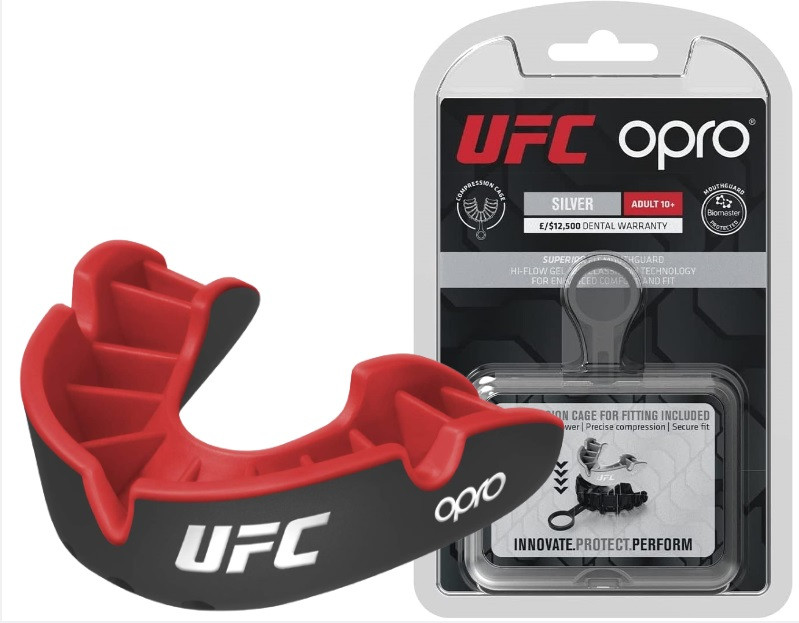 Капа дитяча (вік до 10) OPRO Silver UFC Black/Red (ufc.102515001)