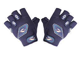 Мотоперчатки демісезонні без пальців VIRTUE YM001-15 (мембрана карбон, на липучці, чорні, size L) (код 2972)