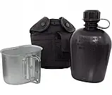 Фляга з підсклянником та чохлом Mil-tec чорна -14506002.solve, фото 2