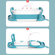 Ванна складна дитяча для купання EL Camino T-CONTROL (термометр, довжина 87см) ME 1106 Blue Блакитна, фото 4