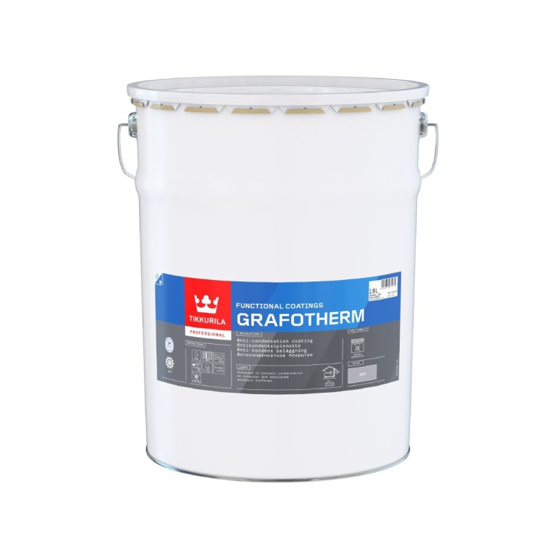 Tikkurila GrafoTherm - антиконденсуюче покриття для металу (Білий), 18 л, фото 1