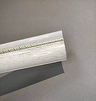 Карниз алюмінієвий БР-12 двохрядний з молдиногом 2.5м Біле золото