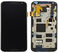 Дисплей Motorola XT1092 XT1093 XT1094 XT1095 XT1096 XT1097 Moto X (2nd Gen) с сенсором, с рамкой черного цвета