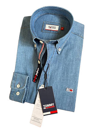 Джинсова сорочка Tommy Jeans - блакитний, фото 2