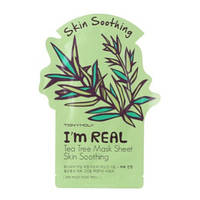 Успокаиващюя тканевая маска для лица c экстракотм чайного дерева TONY MOLY Im Real Mask Sheet Tea Tree, 21мл.
