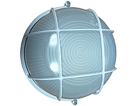 Светильник пыле / влаго защищенный IP54 E27 белый круг с решеткой СПЕКТР LUX