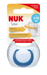 Пустушка латексна STAR NUK, 6-18 місяців синенька, 1 шт у блістері, фото 1