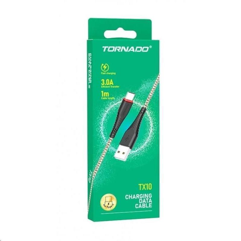USB кабель Tornado TX10 Type-C (2,4A/1м)- срiбний