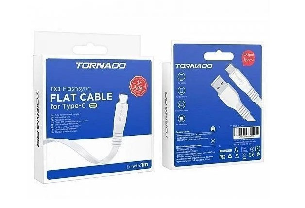 USB кабель Tornado TX3 Type-C (3,0A/1м)- білий