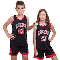 Детская баскетбольная форма NBA CHICAGO BULLS №23 Jordan 5351-2 (рост 120-165 см, черная)