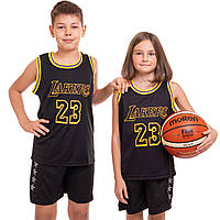 Детская баскетбольная форма NBA Los Angeles Lakers №23 James BA-0928 (рост 120-165 см, черная)