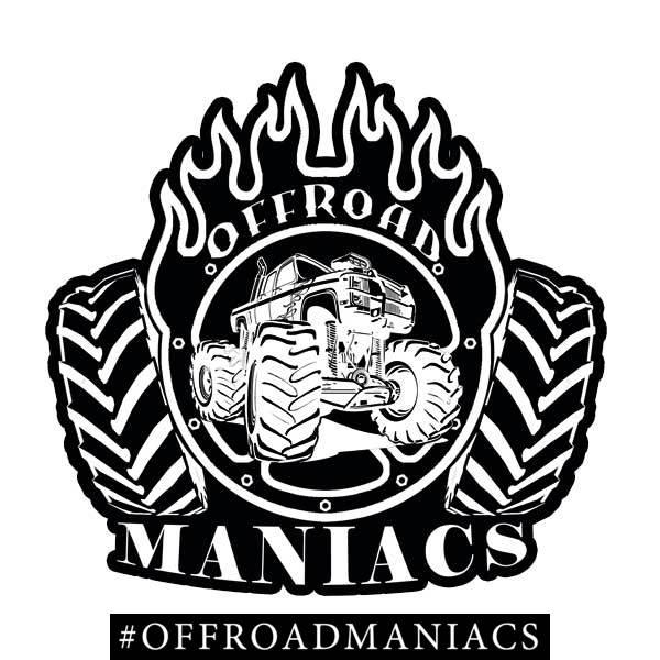 Наліпка чорна логотип Offroad Maniacs 20см