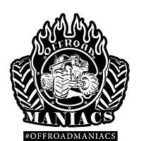 Наклейка черная логотип Offroad Maniacs 20см