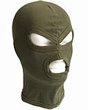 Балаклава бавовняна 3 отвори оливкова Mil-tec 12114101.solve, фото 2
