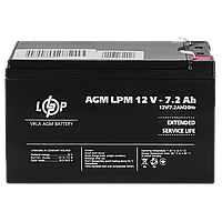 Аккумулятор свинцово-кислотный 7.2 Ah (ампер-часов) LogicPower AGM LPM 12V