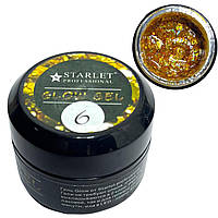 Гель глиттерный Starlet Professional Glow Gel, №06