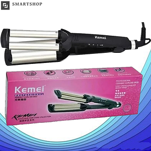 Потрійна плойка для завивання волосся Kemei JFQ-KM 2022, щипці для укладання волосся для створення хвилястої зачіски