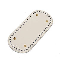 Шкіряне дно з металевими ніжками молочне для сумки овальне 10х23 см