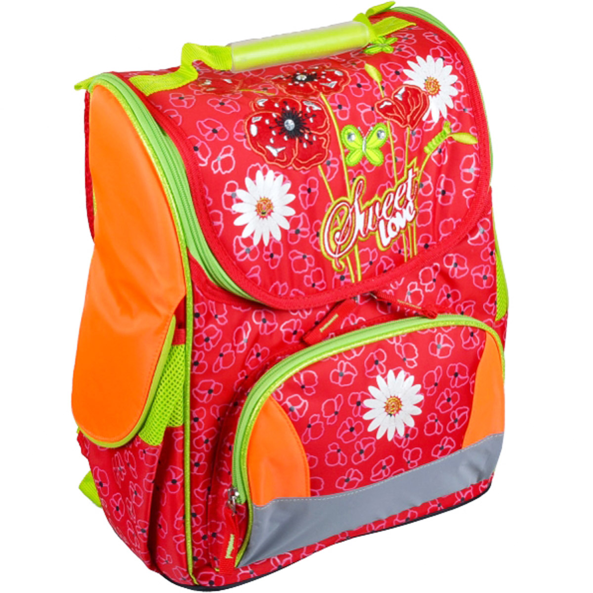 Рюкзак шкільний для дівчинки портфель в школу "Sweet Love" ортопедична спинка, світловідбиваючі елементи