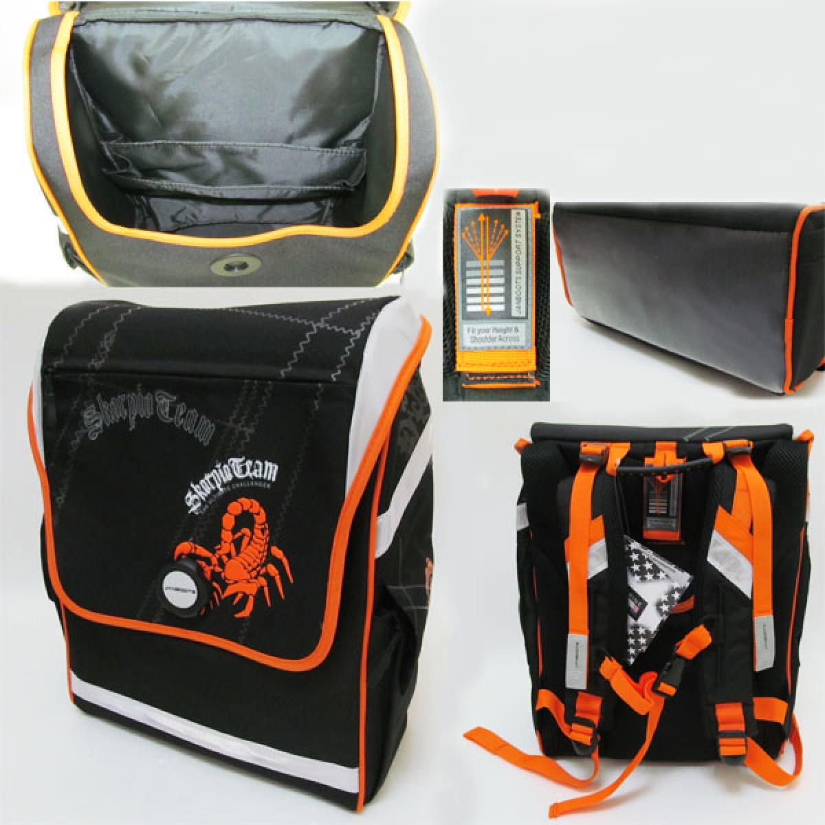 Рюкзак шкільний для хлопчика портфель до школи "Скорпіон" магнітний замок, ортопедична спинка