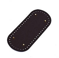 Шкіряне дно з металевими ніжками темно-коричневе для сумки овальне 10х22 см