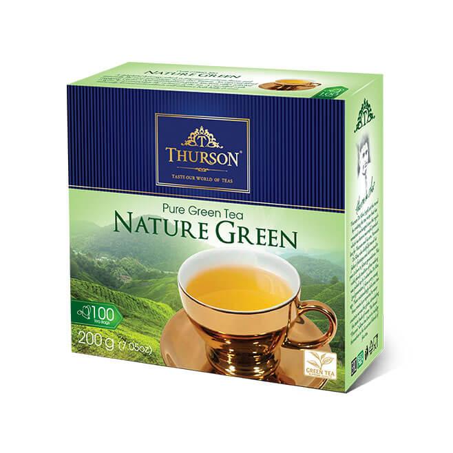Чай зелений цейлонський Thurson Nature Green 100 пакетиків, фото 1